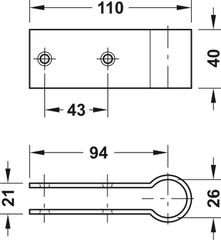 Bas Nối Thanh Treo Nhà WC Công Cộng Hafele 988.98.050 ảnh 2