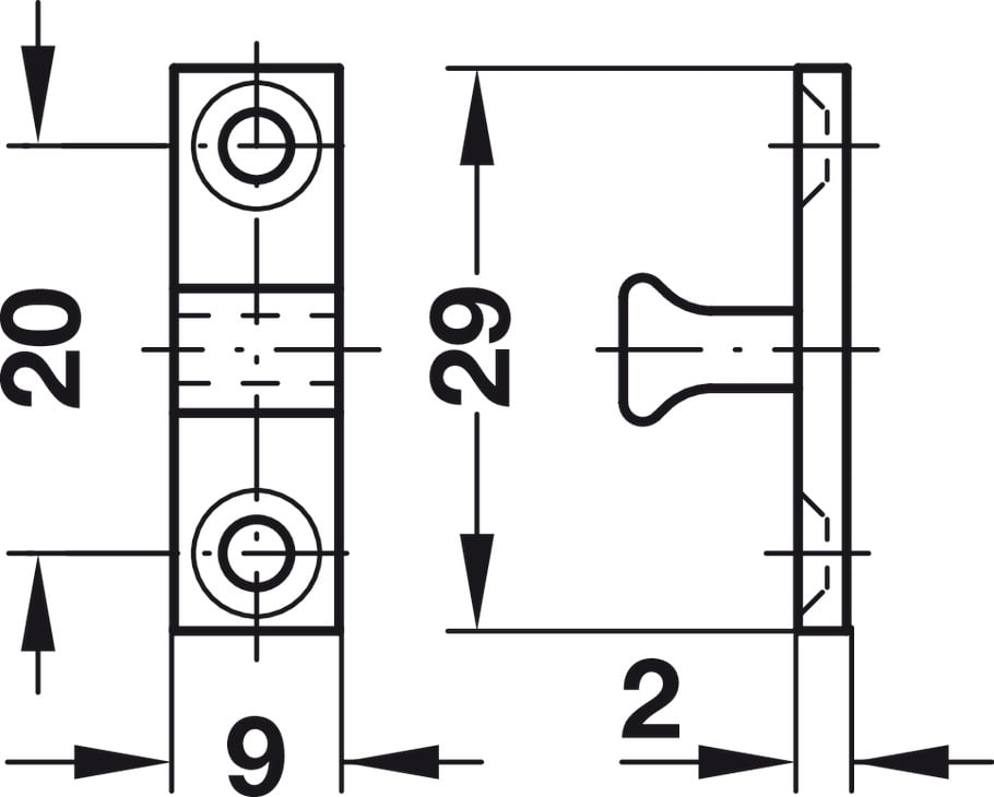 Chận cửa =KL Hafele 244.20.015 - Chất liệu quyết định độ bền phụ kiện cửa