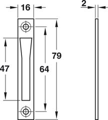 Bas thân khóa =KL 16x79mm Hafele 911.61.063 ảnh 2
