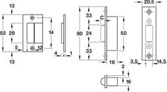 Thân Khóa Chốt Bật Con Lăn Hafele 911.24.042 ảnh 2