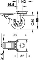 Bánh XE cho đồ nội thất=kl Hafele 661.39.961 ảnh 4