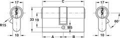 Ruột Khóa 2 Đầu Chìa 65mm Hafele 916.96.601 ảnh 3