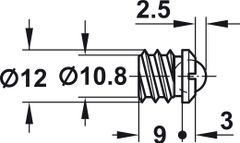 Chận cửa có BI sắt 12mm Hafele 241.86.114 ảnh 2