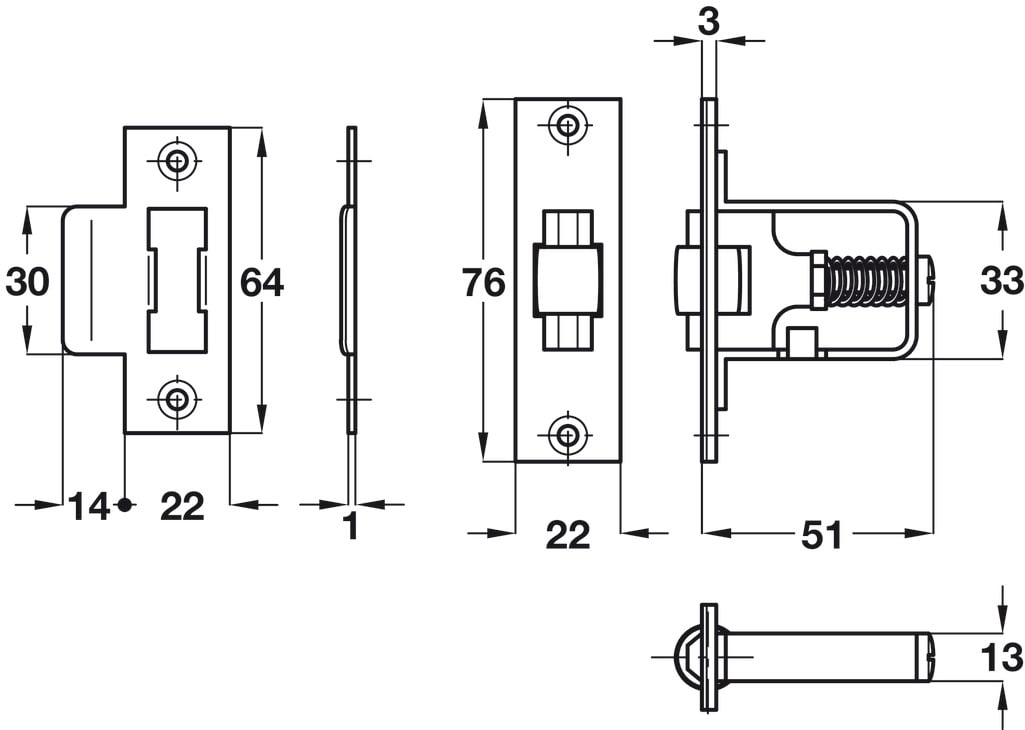Chốt thân khóa cửa đi =KL Hafele 911.24.014 - Vai trò của thân khóa trong một bộ khóa cửa Chốt thân khóa cửa đi =KL Hafele 911.24.014 - Vai trò của thân khóa trong một bộ khóa cửa