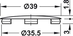 Nắp đậy maxifix=nhựa D=39mm màu nâu Hafele 262.86.190 ảnh 2
