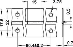 Bản lề piano 32x0.8mm x3.5m (đồng bóng) Hafele 351.03.847 ảnh 2
