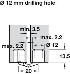 Bản lề ZYSA 12mm =KL Hafele 341.23.503 ảnh 3