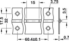 Bản lề piano 32x0.8x35000mm Hafele 351.04.038 ảnh 2