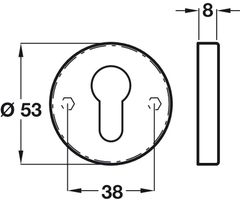 Náp chụp ruột khóa, đồng bóng PVD Hafele 902.52.173 ảnh 2