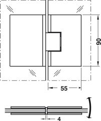 Bản Lề Kính-Kính 180º Hafele 981.00.512 ảnh 2