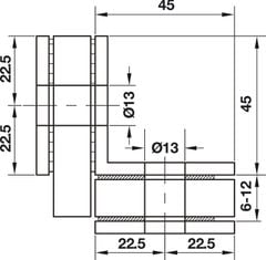 Kẹp Kính 90° Phòng Tắm Kính Hafele 981.00.552 ảnh 3
