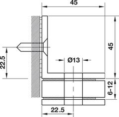 Kẹp Kính - Tường Nhà Tắm 90º Có Đế Hafele 981.00.542 ảnh 3