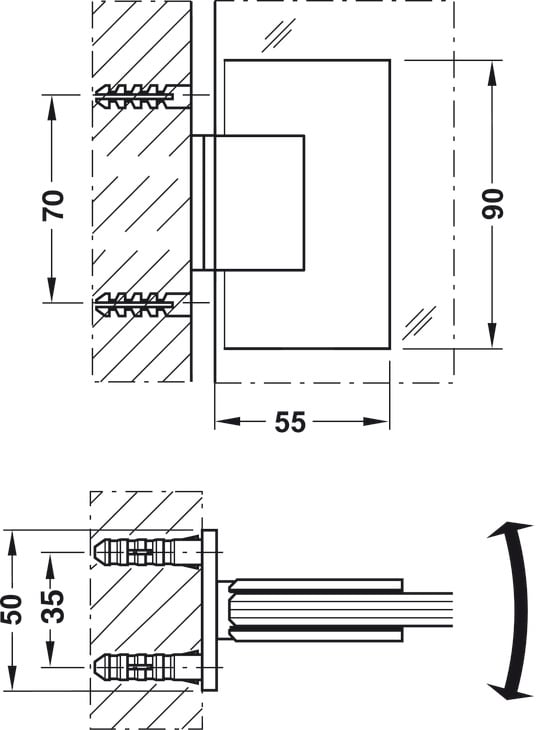 Bản Lề Phòng Tắm Kính Tường 90º Hafele 981.00.502 - Giới thiệu phụ kiện phòng tắm Häfele Bản Lề Phòng Tắm Kính Tường 90º Hafele 981.00.502 - Giới thiệu phụ kiện phòng tắm Häfele