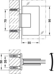 Bản Lề Phòng Tắm Kính Tường 90º Hafele 981.00.502 ảnh 2