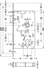 Thân khóa thoát hiểm SDL, E, B 2326, BKS Hafele 911.52.716 ảnh 2