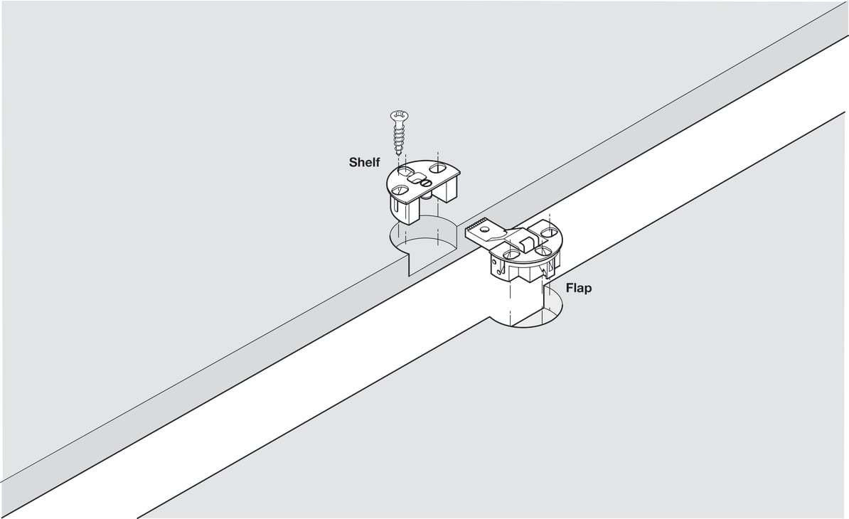 Bản Lề Cửa Lật Bằng Gỗ Hafele 342.66.730 - Bản lề cửa lật bằng gỗ Häfele 342.66.730 dùng cho cánh nào?