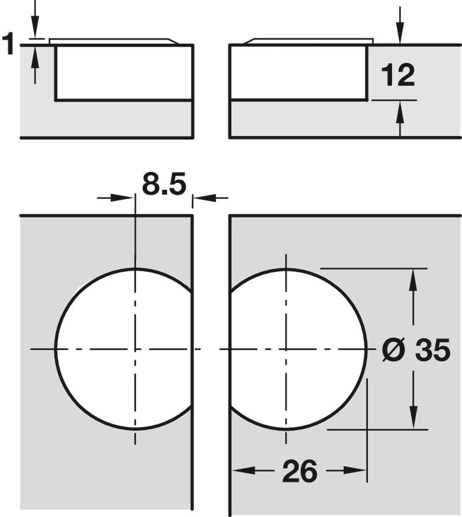 Bản Lề Cửa Lật Bằng Gỗ Hafele 342.66.730 - Chọn bản lề cửa lật bằng gỗ Häfele 342.66.730 theo cánh và kiểu lắp