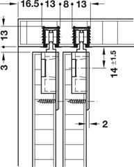 Đế bánh xe F-Line11 12A (xám) Hafele 404.72.311 ảnh 3