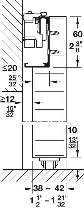Ray Dưới Cho Sàn Mềm 2200mm Hafele 940.59.802 - Vì sao ray trượt quyết định chất lượng tủ?