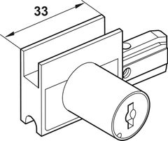 Miếng CHE cuối có KHE kính & khóa Hafele 233.02.420