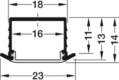 Thanh nhôm 1191 màu bạc dài 2.5m Hafele 833.72.984 ảnh 6