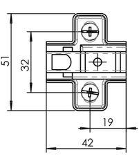 Đế Bản Lề Tủ Metalla SM 4 Lỗ Bắt Vít Hafele 334.90.006 ảnh 4