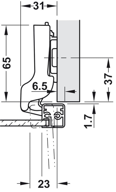 Bản Lề Metalla SM 110º Trùm Nửa Hafele 315.26.711 - Ứng dụng của bản lề Metalla SM 110º trùm nửa Hafele 315.26.711 trong nội thất