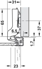 Bản Lề Metalla SM 110º Trùm Nửa Hafele 315.26.711 ảnh 3