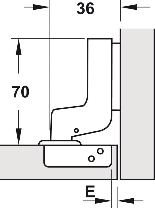 Bản Lề Metalla SM 95° Lọt Lòng Hafele 308.03.005