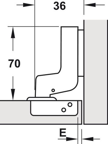 Bản Lề Metalla SM 95° Lọt Lòng Hafele 308.03.005