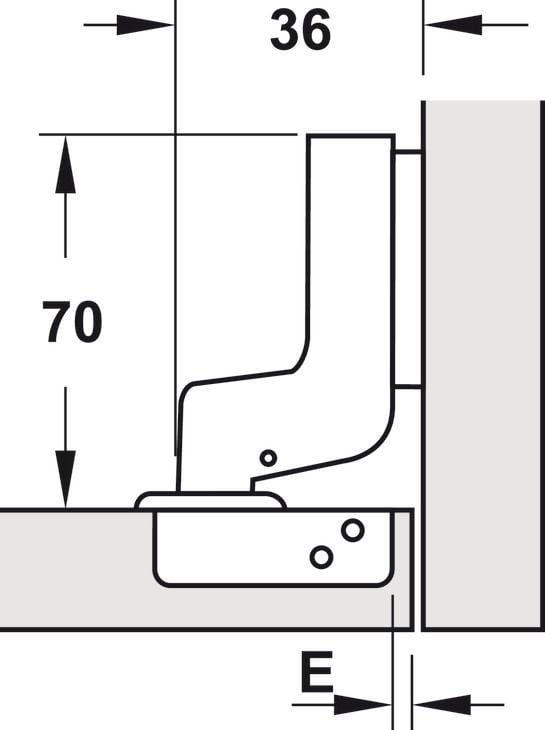 Bản Lề Metalla SM 95° Lọt Lòng Hafele 308.03.005