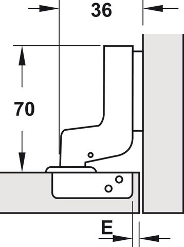 Bản Lề Lọt Lòng Metalla SM Giảm Chấn 95º Hafele 315.08.852