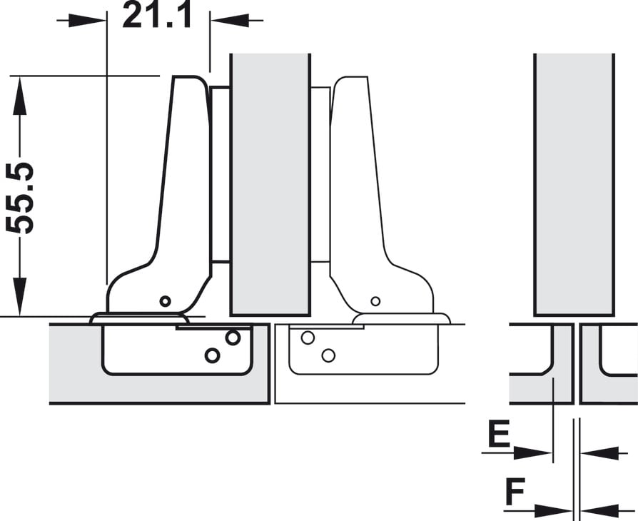 Bản Lề Trùm Nửa Metalla A 110° Không Bật Hafele 315.31.551 Bản Lề Trùm Nửa Metalla A 110° Không Bật Hafele 315.31.551
