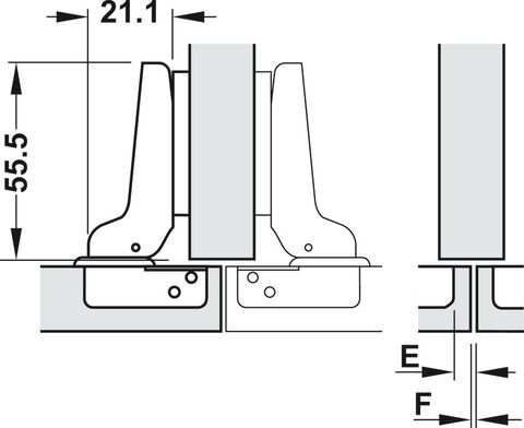Bản Lề Trùm Nửa Metalla A 110° Không Bật Hafele 315.31.551