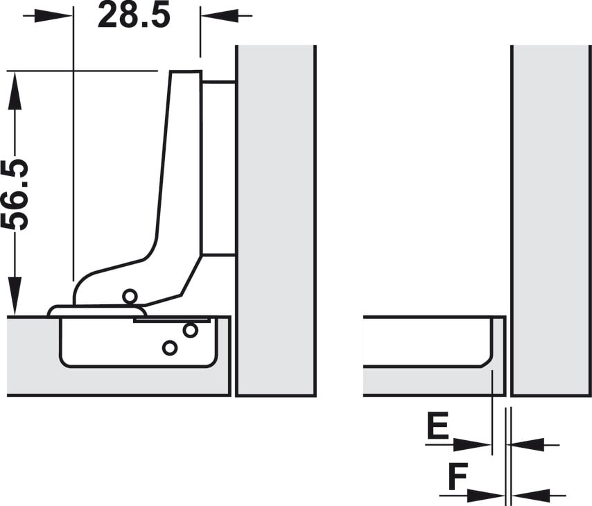 Bản Lề Lọt Lòng Không Giảm Chấn Metta A 110° Hafele 311.01.079 Bản Lề Lọt Lòng Không Giảm Chấn Metta A 110° Hafele 311.01.079