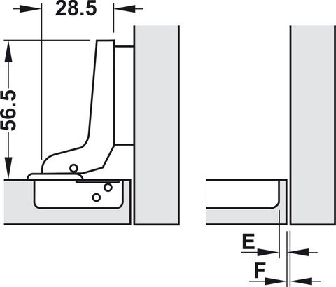 Bản Lề Lọt Lòng Không Giảm Chấn Metta A 110° Hafele 311.01.079