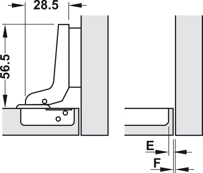 Bản Lề Lọt Lòng Không Giảm Chấn Metta A 110° Hafele 311.01.079