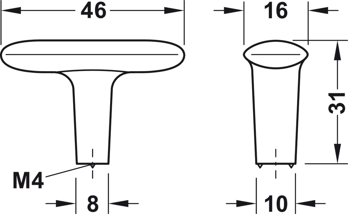 Quả Nắm Tủ 46mm H2140 Hafele 106.70.121 - Tay nắm tủ cho bếp, phòng ngủ và phòng khách Quả Nắm Tủ 46mm H2140 Hafele 106.70.121 - Tay nắm tủ cho bếp, phòng ngủ và phòng khách