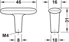 Quả Nắm Tủ 46mm H2140 Hafele 106.70.121 ảnh 3