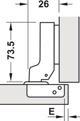 Bản Lề Metalla SM Không Bật 110​° Trùm Nửa Hafele 315.18.301 ảnh 2