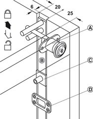 Bộ Khóa Trung Tâm Symo Với Then Khóa Hafele 234.99.984 ảnh 2