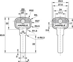 Bộ Khóa Treo Super 60mm Hafele 482.01.948 ảnh 3