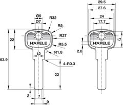 Bộ Khóa Treo Super 60mm Hafele 482.01.947 ảnh 3