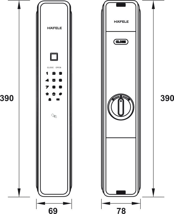 Khóa Điện Tử PP9000 Hafele 912.05.691 - Bên trong khóa điện tử PP9000 Häfele 912.05.691 gồm những gì?