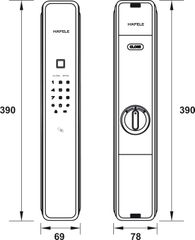 Khóa Điện Tử PP9000 Hafele 912.05.691 ảnh 2