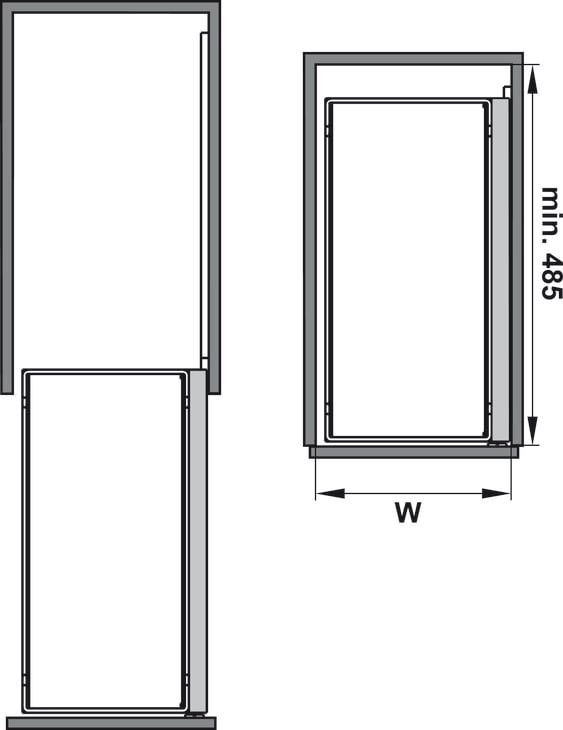 Bộ Rổ Kéo Comfort II 400mm Phải Hafele 545.53.764 - Phụ kiện lưu trữ cho từng vị trí trong nhà