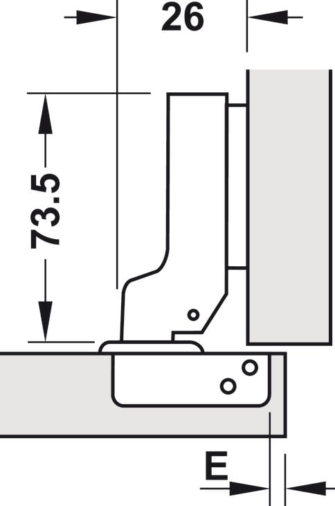 Bản Lề Trùm Nửa Metalla A DIY 110º Hafele 493.03.024 Bản Lề Trùm Nửa Metalla A DIY 110º Hafele 493.03.024