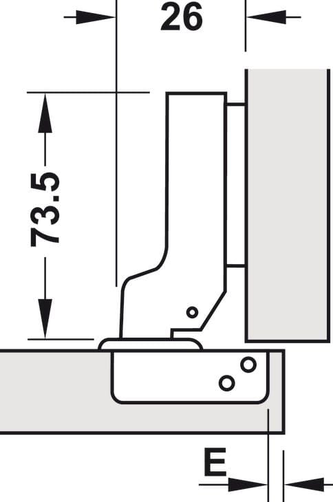 Bản Lề Trùm Nửa Metalla A DIY 110º Hafele 493.03.024