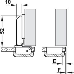 Bản Lề Trùm Ngoải Metalla Mini A 95º Cửa Kính Hafele 311.01.073 ảnh 2