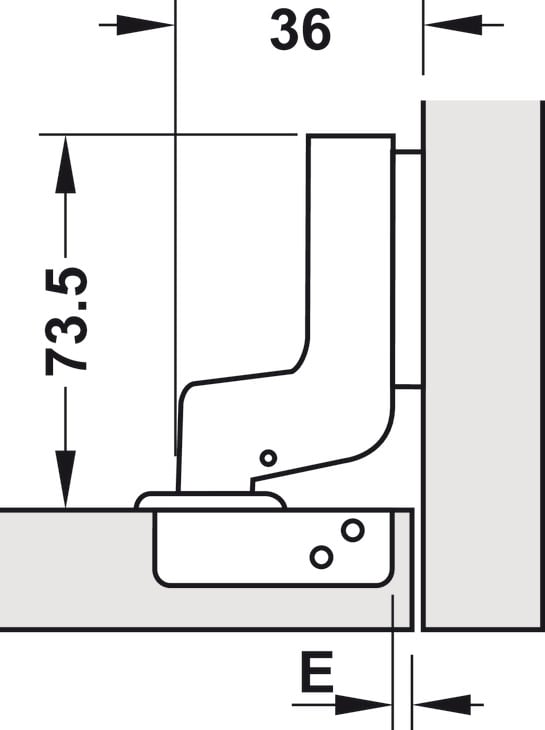 Bản Lề Lọt Lòng Metalla A DIY 110º Hafele 493.03.025